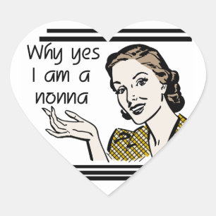 Sticker Cœur Chemises et cadeaux Retro Nonna