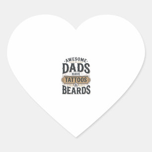 Sticker Cœur Chemises Vintage pour Papas Géniaux avec Tatouages