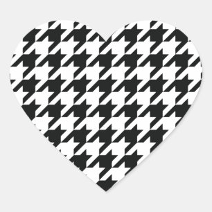 Sticker Cœur Chèque de socle noir blanc classique