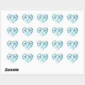 Sticker Cœur Cheshire Chat Bleu rayé (Feuille)