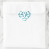 Sticker Cœur Cheshire Chat Bleu rayé (Sac)