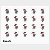 Sticker Cœur Cheval de Noël Santa Hat (Feuille)