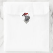 Sticker Cœur Cheval de Noël Santa Hat (Sac)
