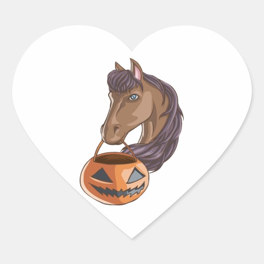 Sticker Cœur Cheval d'Halloween (Devant)