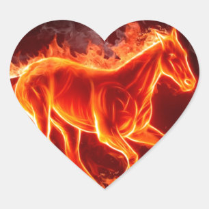Sticker Cœur cheval du feu