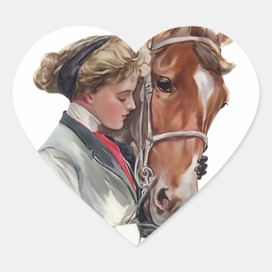 Sticker Cœur Cheval favori (Devant)