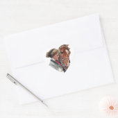 Sticker Cœur Cheval favori (Enveloppe)