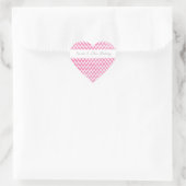 Sticker Cœur Chevron blanc rose (Sac)