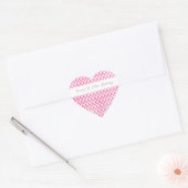 Sticker Cœur Chevron blanc rose (Enveloppe)