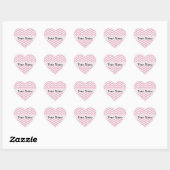 Sticker Cœur chevron rose et blanc (Feuille)