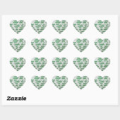 Sticker Cœur Chevron Vache vert et blanc Impression (Feuille)