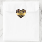 Sticker Cœur Chic Brown Leopard Mariage (Sac)