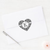 Sticker Cœur Chic Damask (Enveloppe)