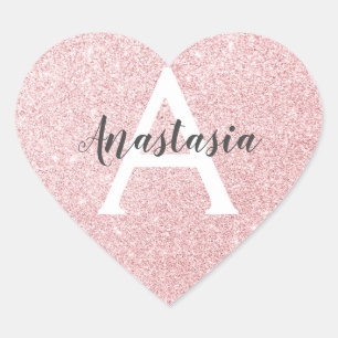 Sticker Cœur Chic et tendance Rose Parties scintillant or étinc