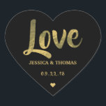 Sticker Cœur Chic Faux Gold Foil Custom Wedding Love Modèle<br><div class="desc">Célébrez dans le style avec ces stickers d'amour à l'effet de feuille d'or tendance.</div>