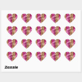 Sticker Cœur Chic Girly Pink Cream Leopard Print (Feuille)