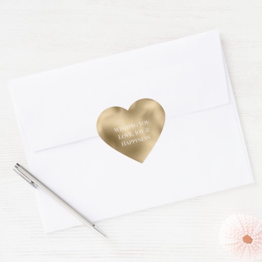 Sticker Cœur Chic Glam Or  (Enveloppe)