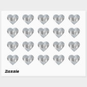 Sticker Cœur Chic Glam Pailleté Argenté  (Feuille)