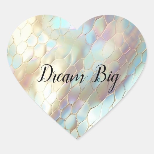 Sticker Cœur Chic Pearl Aqua Blue Abstrait (Devant)