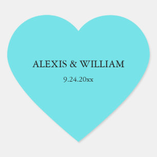 Sticker Cœur Chic Robins Mariage bleu oeuf