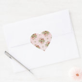 Sticker Cœur Chic Romantique Rose Floral (Enveloppe)