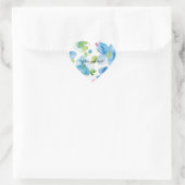 Sticker Cœur Chic rose bleu bleu floral (Sac)