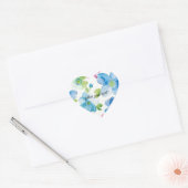 Sticker Cœur Chic rose bleu bleu floral (Enveloppe)