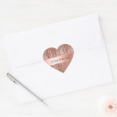 Sticker Cœur Chic Rose Gold Glam Tinsel Stripes (Enveloppe)