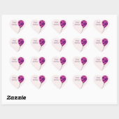 Sticker Cœur Chic Script Joyeux Anniversaire ! Ballons roses (Feuille)