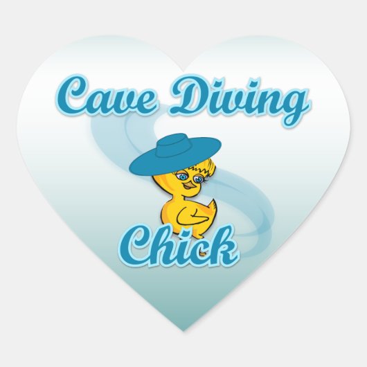 Sticker Cœur Chick de plongée sous-marine #3 (Devant)