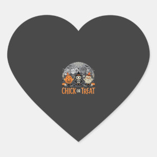 Sticker Cœur Chick or Treat Joli design de cimetière Halloween_