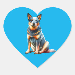 Sticker Cœur Chien de bétail australien