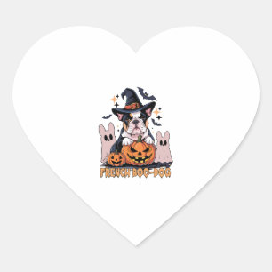 Sticker Cœur Chien de Bot Français mignon Français Halloween Ch