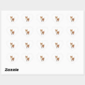 Sticker Cœur Chien de Corgi mignon (Feuille)