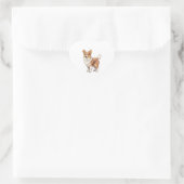 Sticker Cœur Chien de Corgi mignon (Sac)