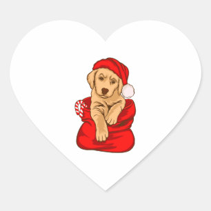 Sticker Cœur Chien de Noël drôle Noël Vintage Noël Avec des chi