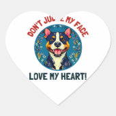 Sticker Cœur Chien de Pitbull (Devant)