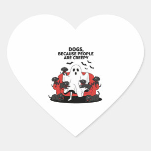 Sticker Cœur Chien d'Halloween éffrayant Fantôme Éffrayant 23