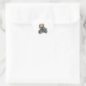 Sticker Cœur chien drôle (Sac)