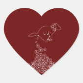 Sticker Cœur chien faisant des chiens (Devant)