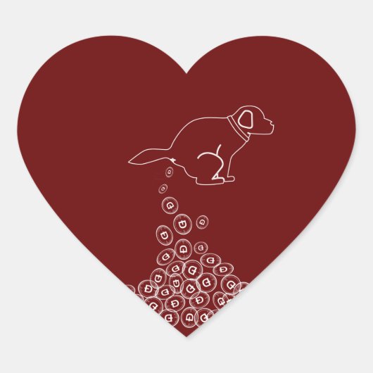 Sticker Cœur chien faisant des chiens (Devant)