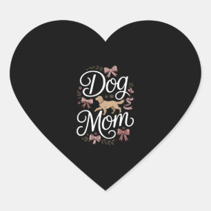 Sticker Cœur Chien Maman Élégante Coquette Golden Retriever Des