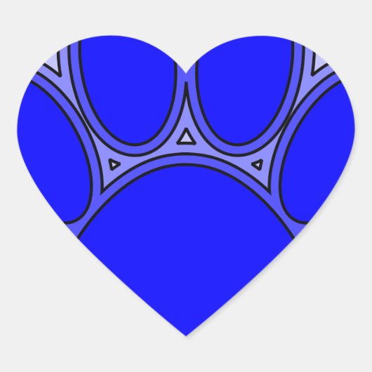 Sticker Cœur Chien Paw En Bleu Avec Contours (Devant)