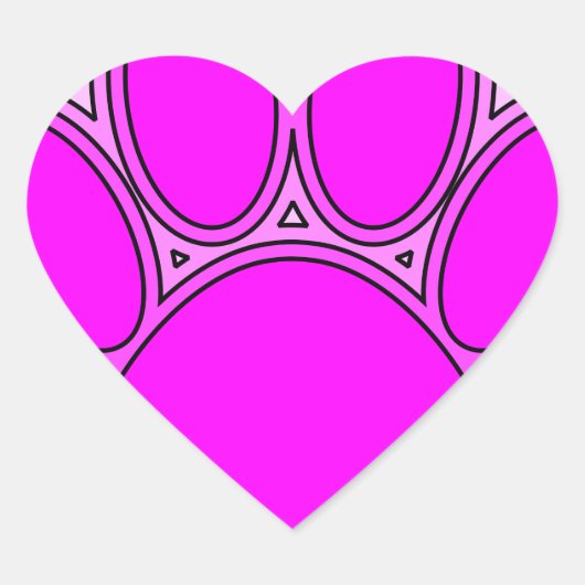 Sticker Cœur Chien Paw En Rose Avec Des Contours (Devant)