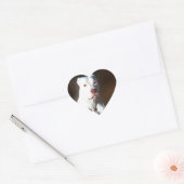 Sticker Cœur Chien Secouru blanc américain Pitbull Terrier (Enveloppe)