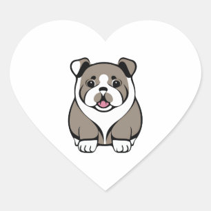 Sticker Cœur Chien tout mignon