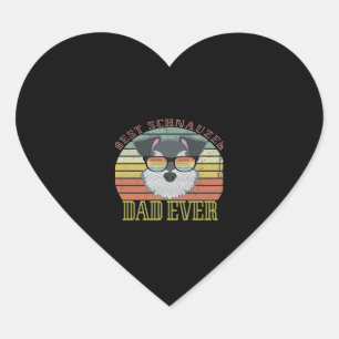 Sticker Cœur Chien Vintage meilleur Schnauzer papa jamais Tshir