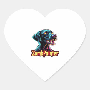 Sticker Cœur Chien zombie Pointer à poil court allemand Hallowe