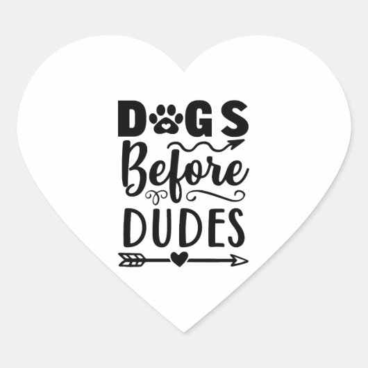 Sticker Cœur Chiens avant les mecs (Devant)