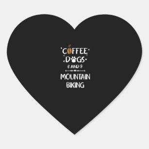 Sticker Cœur chiens de café & VTT downhill bike